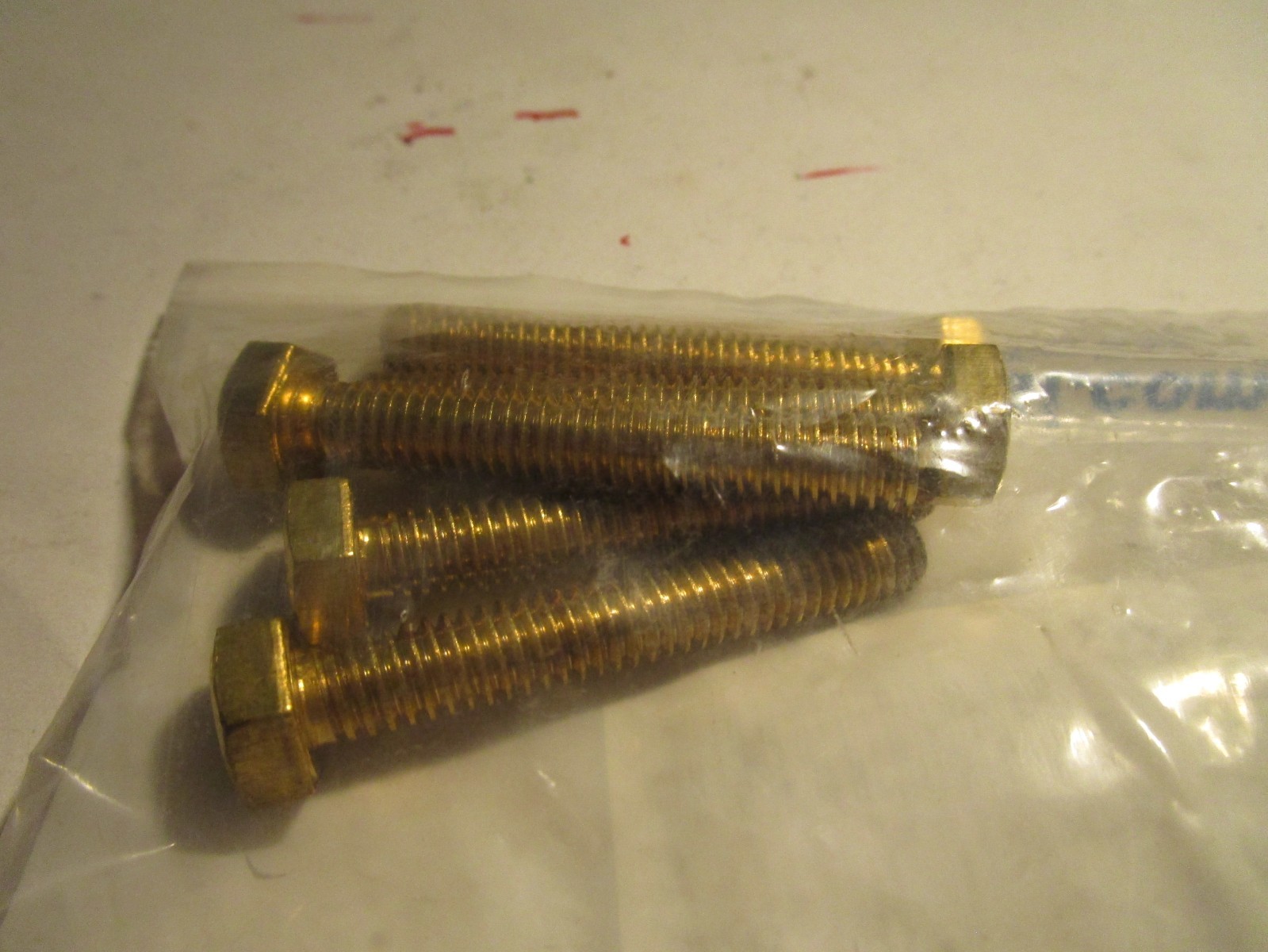 5/16"-18 x 2" Brass Hex Cap Screw QTY 5