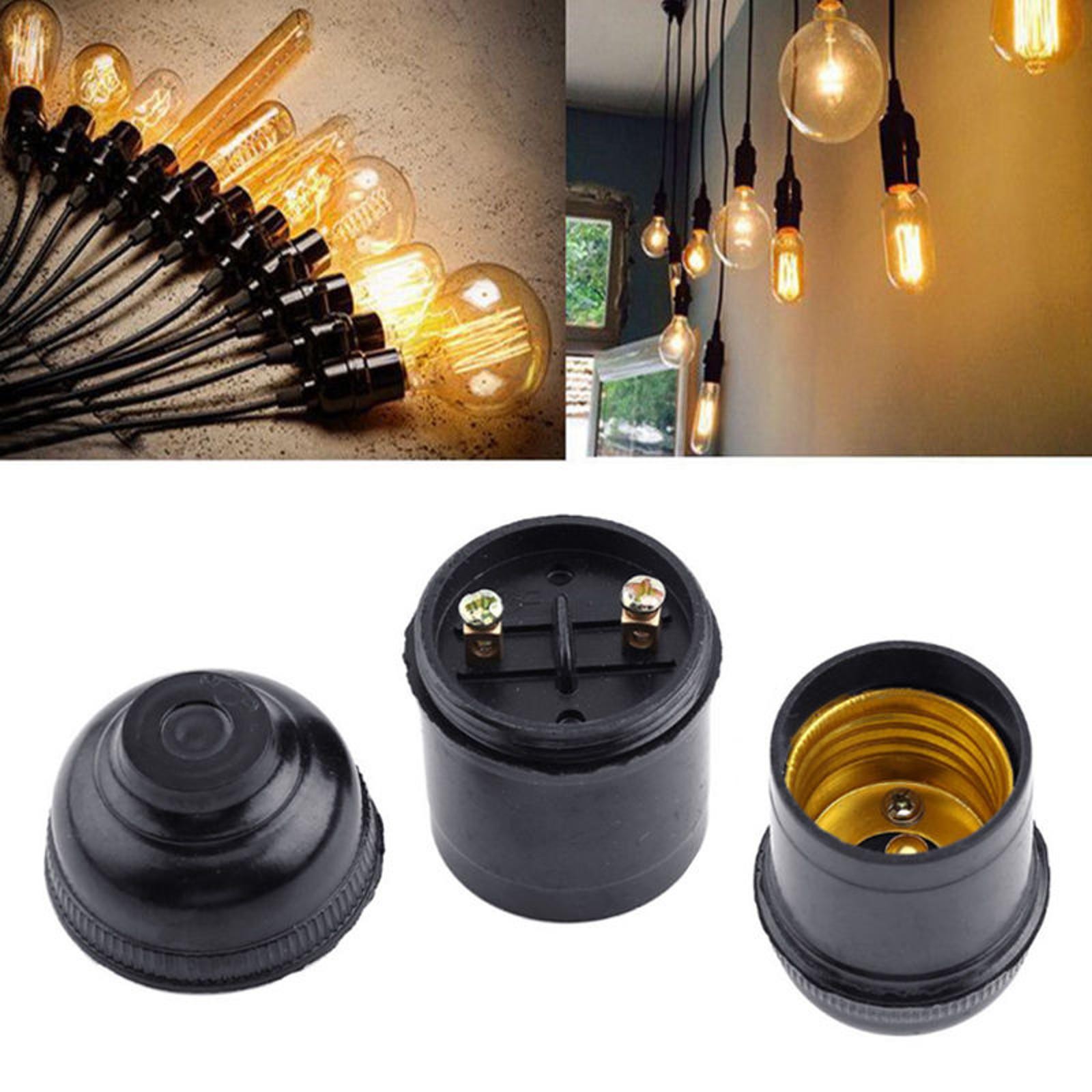 5Pcs E27 4A Light Bulb Lamp Holder Pendant Edison Screw Cap Socket Vintage G