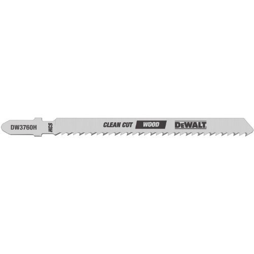 DEWALT DW3760H 4" 10TPI Fine Finish Wood Cut HSC T-Shank Jig Saw Blade (5-Pack)