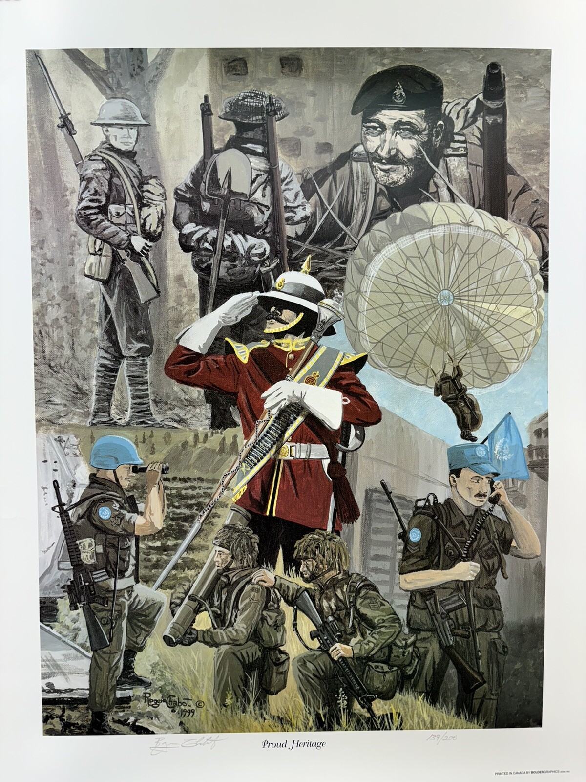 Proud Heritage Limited Edition Roger Chabot 1999 Canadian Military Poster Serve
