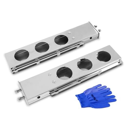 Stainless Steel Mud Flap Hanger - 2 1/2" Bolt Spacing, with 4" Light Cutouts,