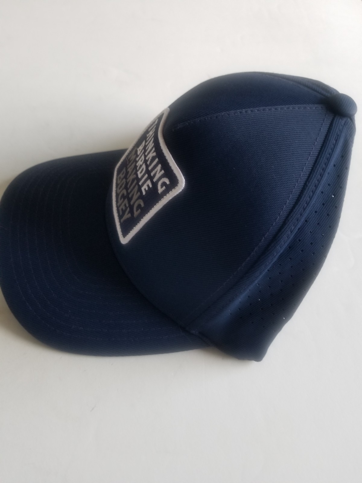 Thinking Birdie Making Bogey Patch Panel Blue Players Snapback by Asher Golf