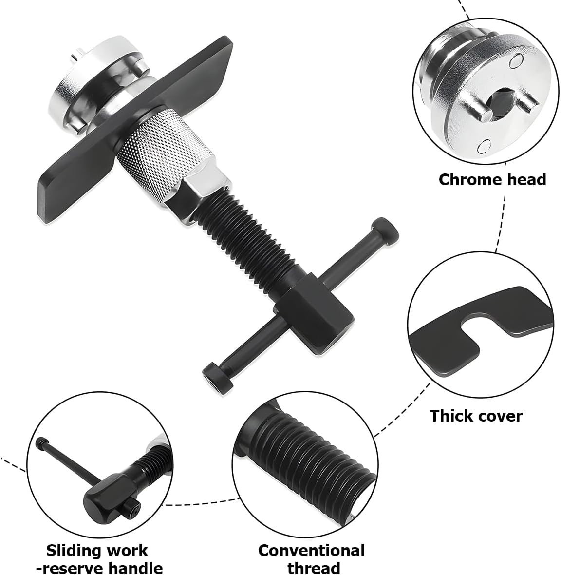Versatile 3-Piece Brake Caliper Winding Tool Set for Efficient Brake Maintenance