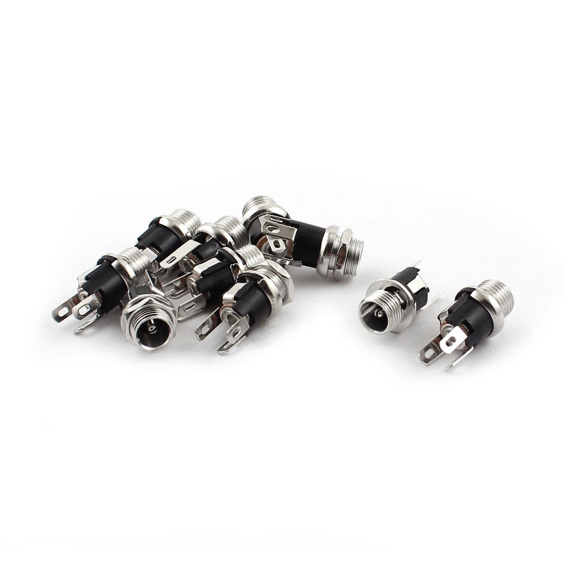 10Pcs DC Power Jack Socket Female Coaxial Panel Mount Connector 5.5mmx2.1mm
