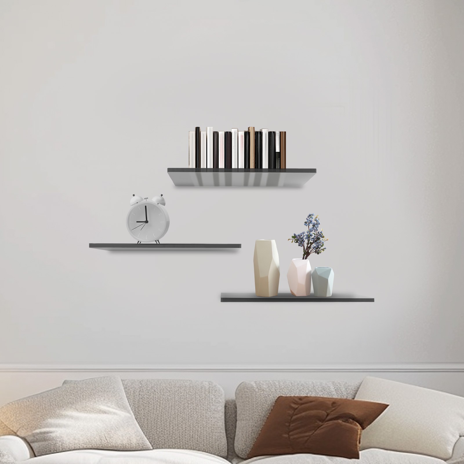 66lbs Load 3 Piece Wall-mounted Shelves Premium Floating Shelve For Office