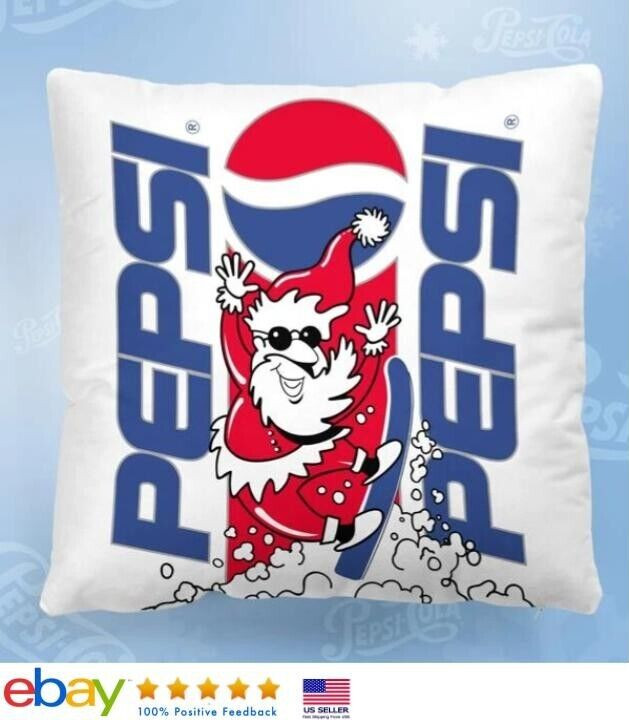 10% OFF ROMWE X PEPSI Christmas Santa Claus Cushion Cover Without Filler 18x18