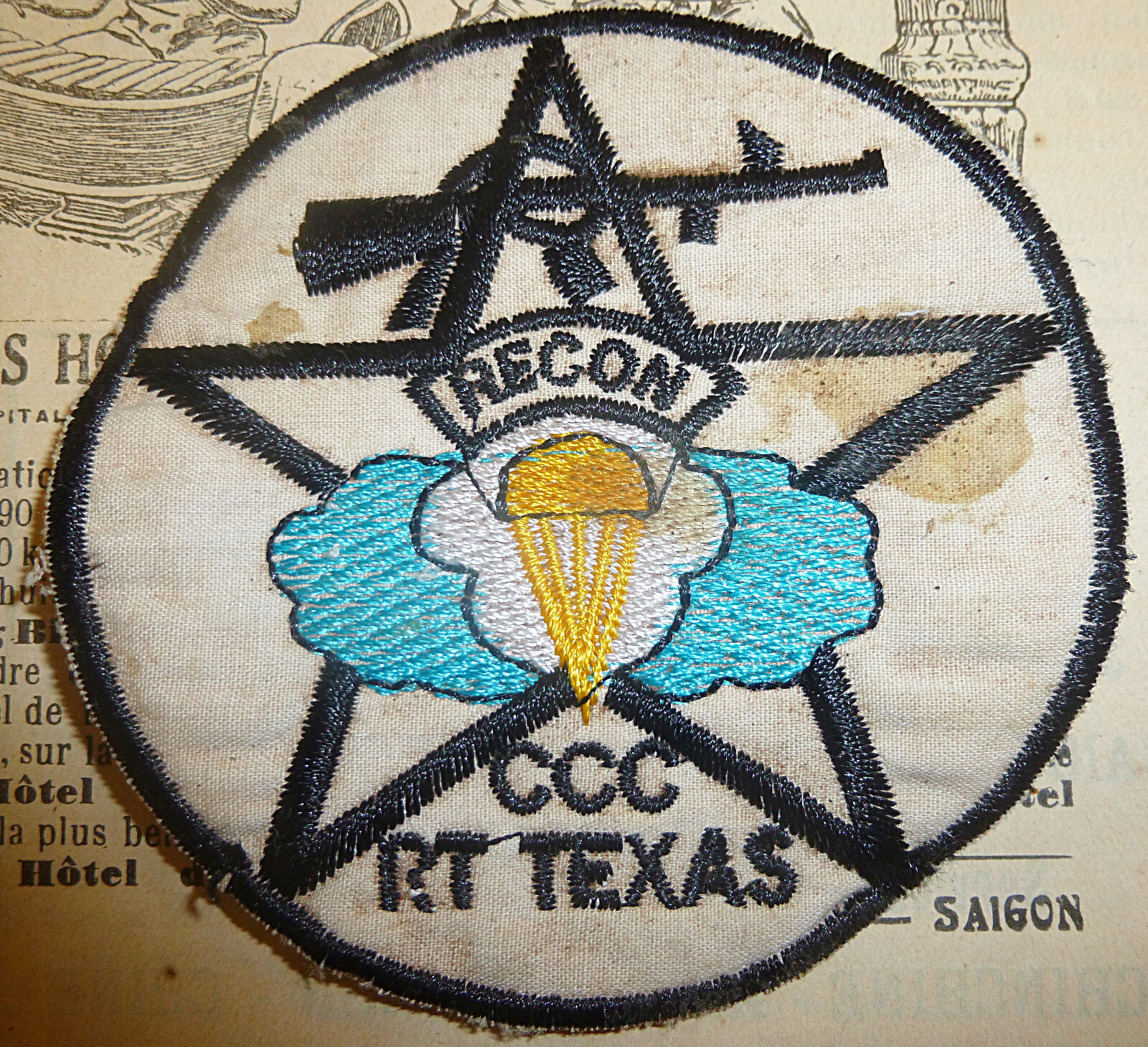 Recon Team TEXAS - Patch - State Spike - MACV-SOG AIRBORNE - Vietnam War - D.142