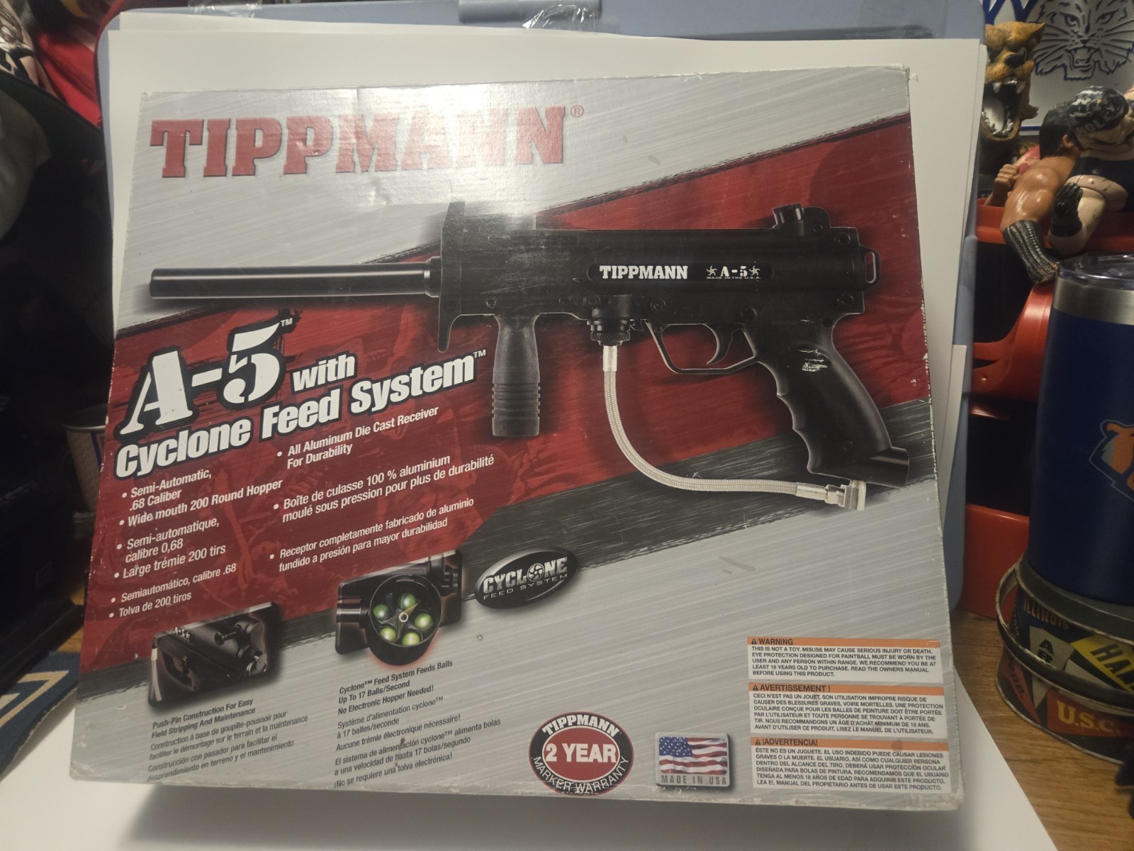 Tippmann A-5 With Cyclone Feed System Paintball Gun