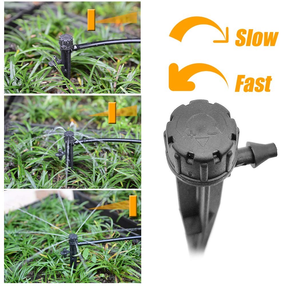 50PCS Adjustable Irrigation Drippers for 4/7mm Tubes - Efficient Water Control