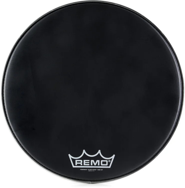 Remo Powermax Black Suede Crimplock Bass Drumhead - 22 inch