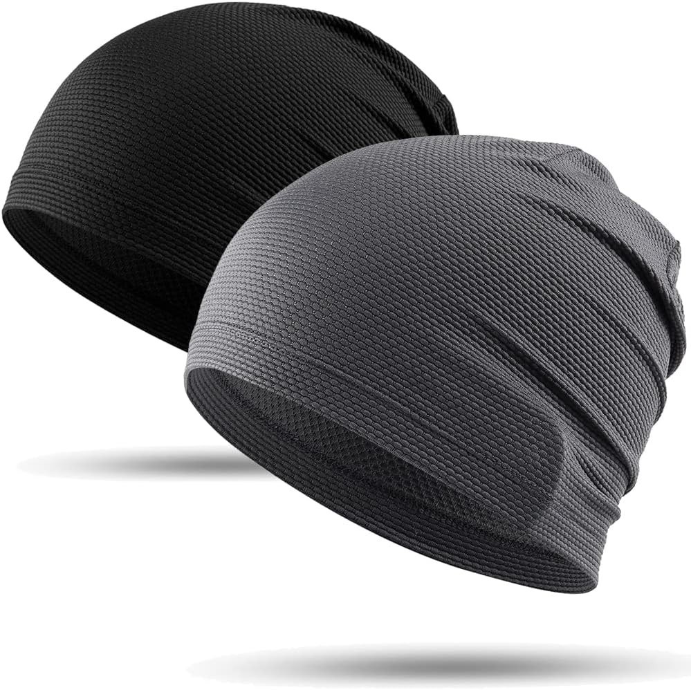Versatile 3D Mesh Skull Caps for Gym & Outdoor - 2 Pack for Active Styles