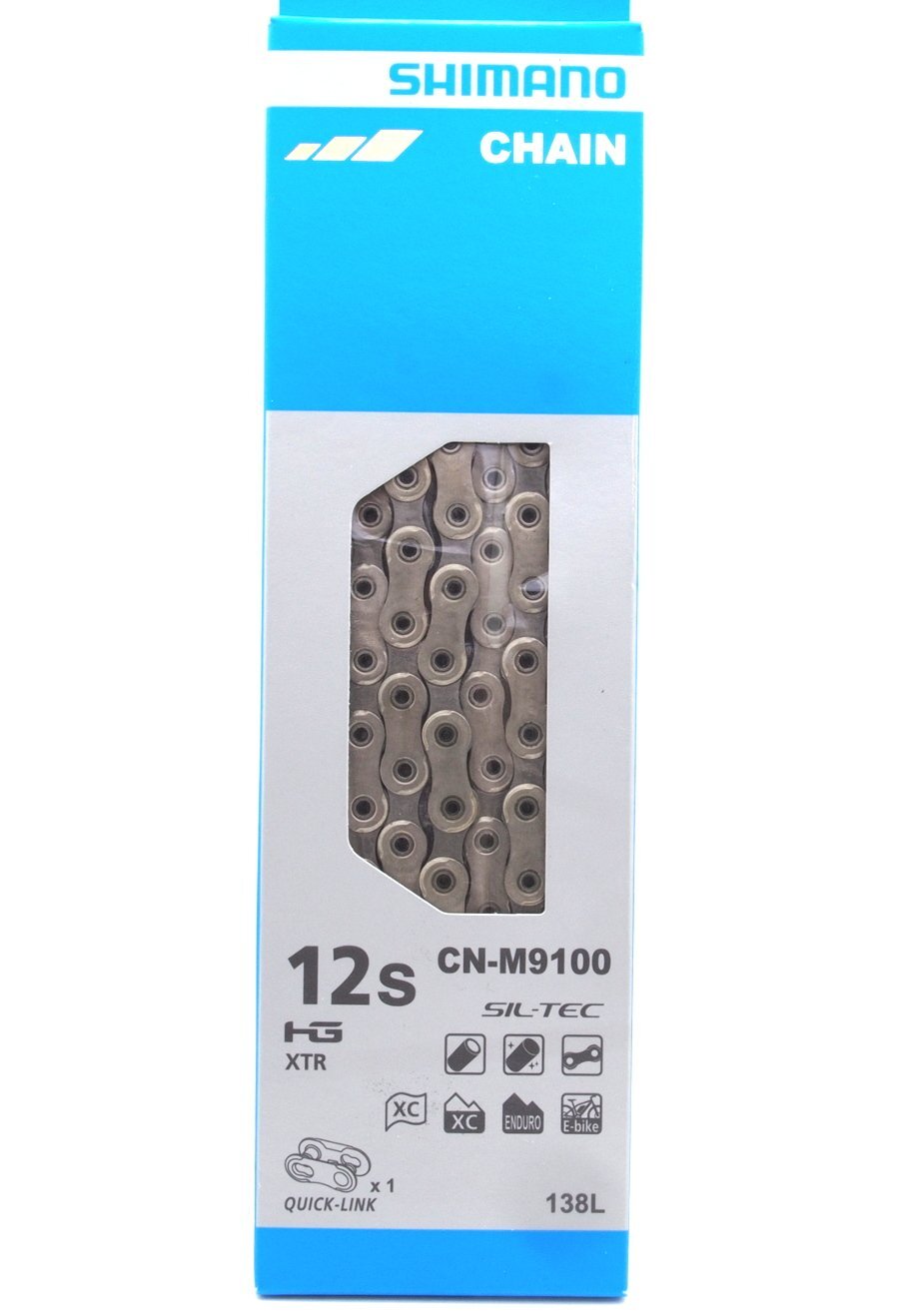 Shimano XTR CN-M9100 SIL-TEC 1x12 2x12 Speed Chain w/Quick Link 1 Pair 138 Links