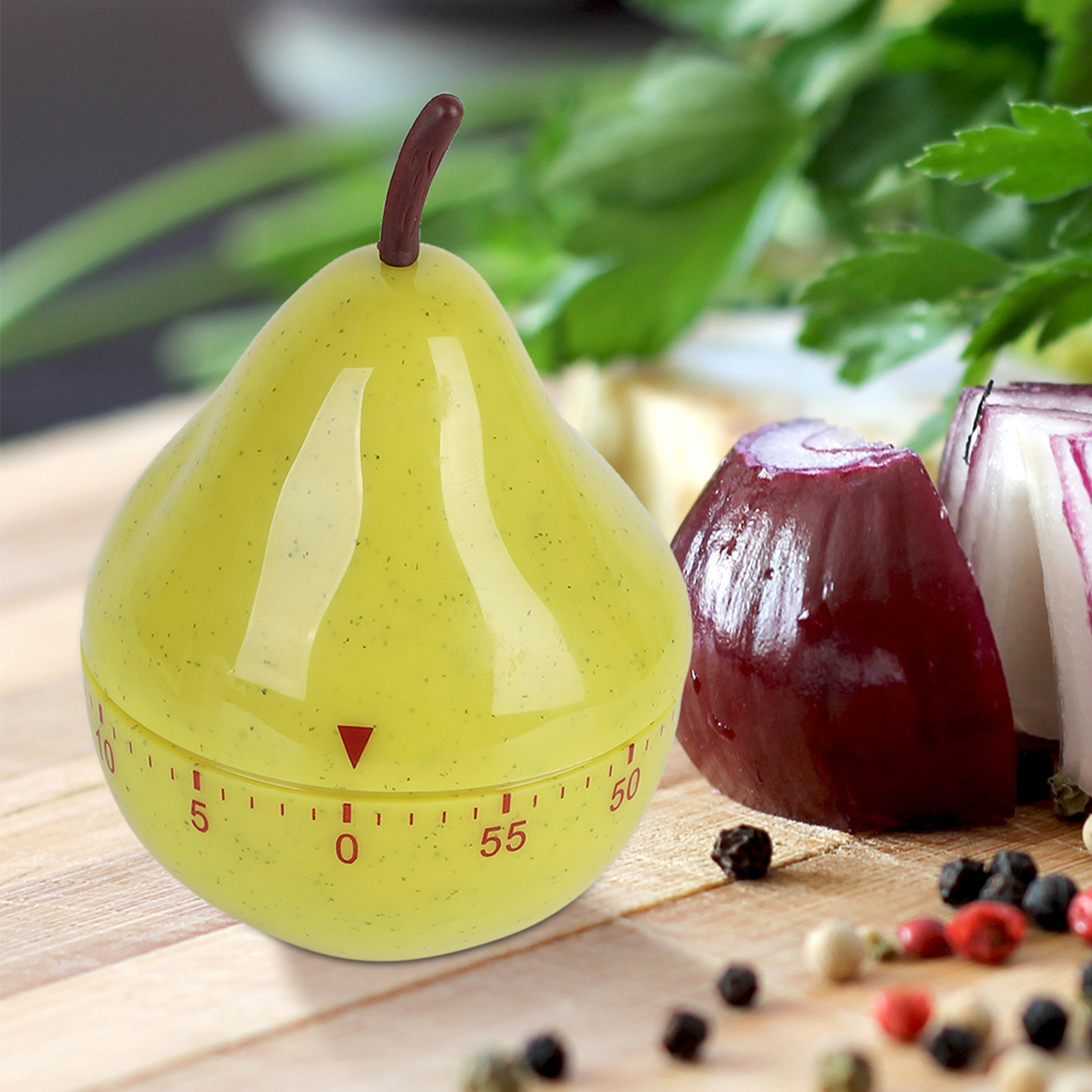 YA Cartoon Timer Pear Shaped Kitchen Timer Mini Cute 60mins Mechanical Manu Hot