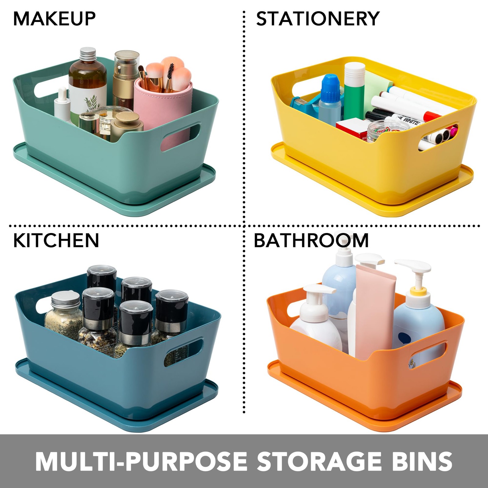 12 Pack 4.5L Storage Bins with Lids, Plastic Storage Baskets for Home Classro...