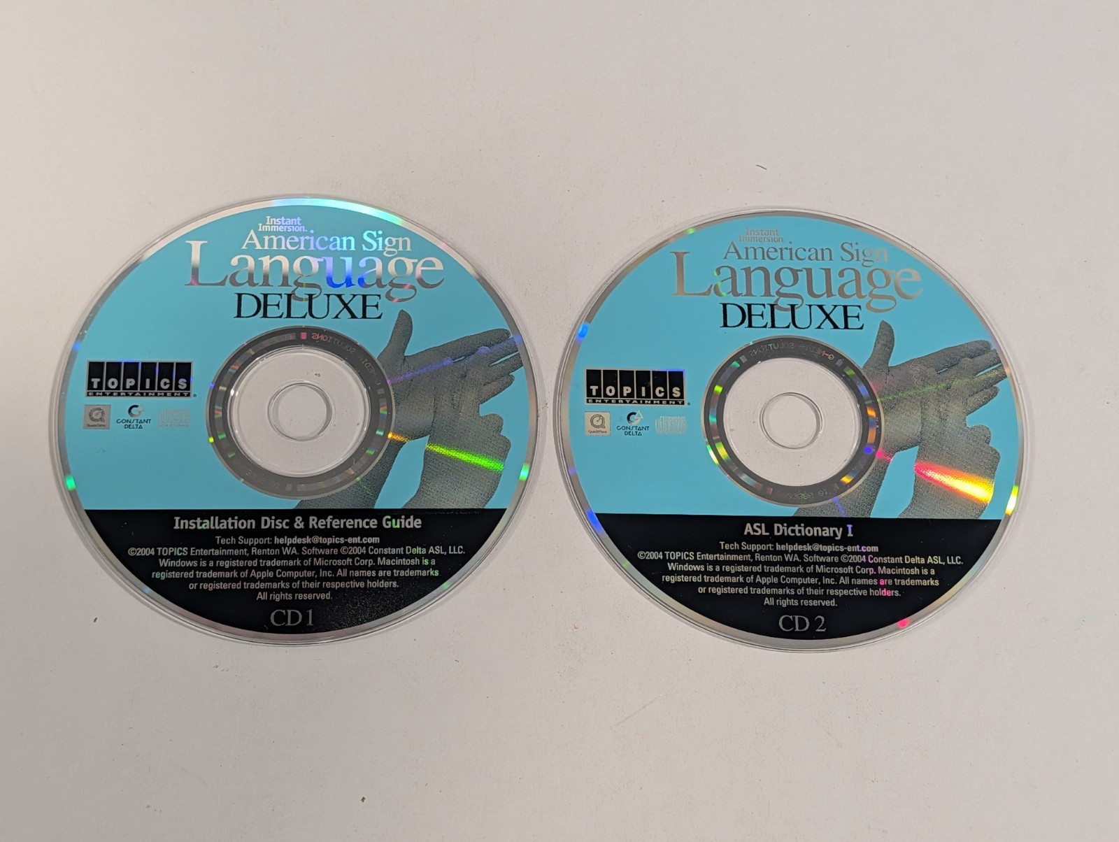2 American Sign Language Deluxe PC CD-ROMs | Instant Immersion