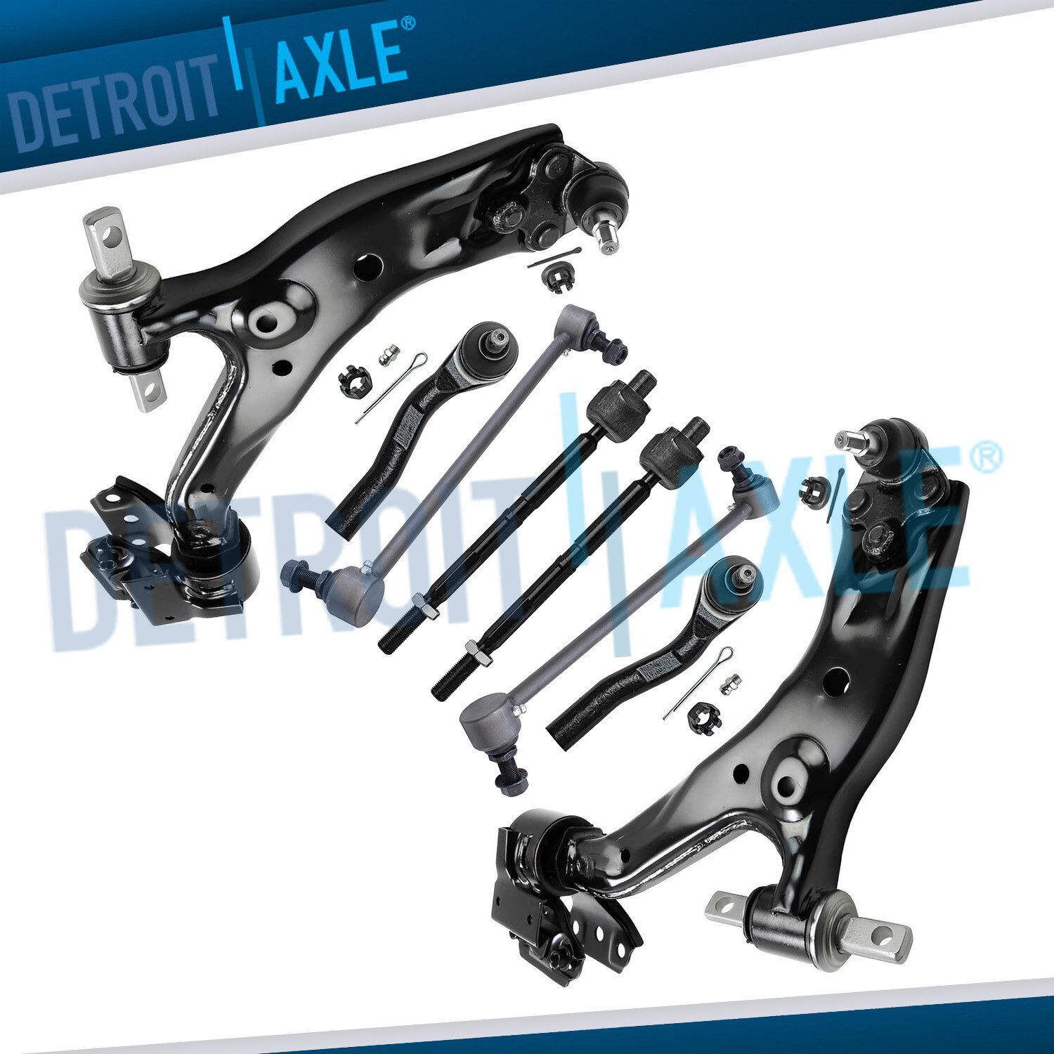 Front Lower Control Arms + Sway Bars Tie Rod Ends Kit for 2015 - 2016 Honda CR-V