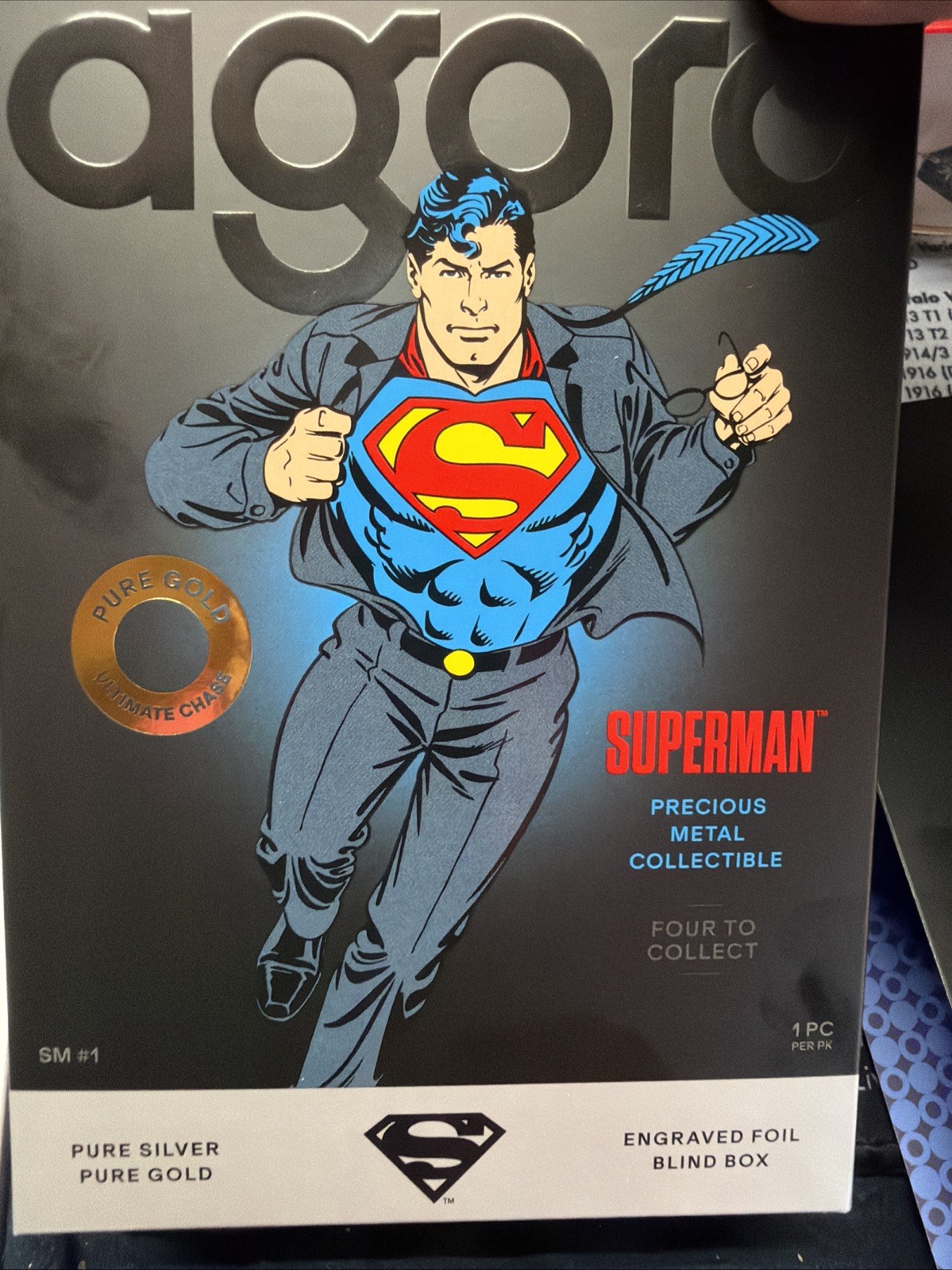 SUPERMAN! 2026 Niue Agoro DC Superman Tier 1 Blind Box Opened 5 Gram Silver Foil