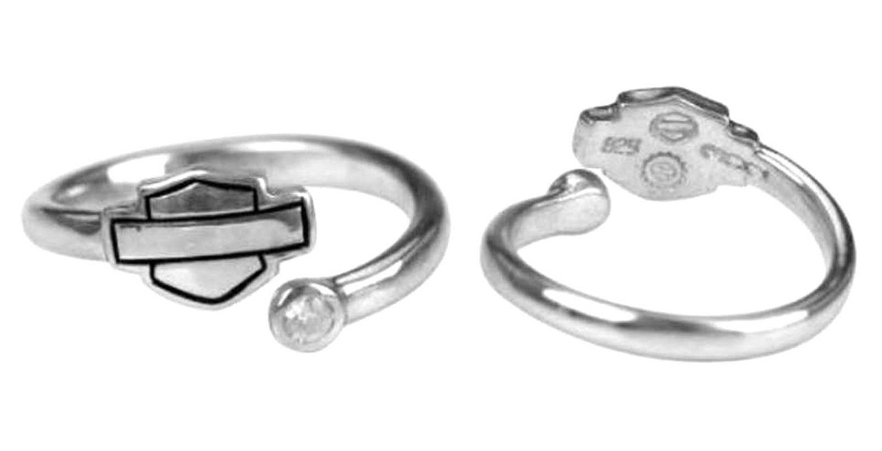 Ladies Harley Davidson® Wrap Around Bar & Shield Logo Toe Ring .925 58 HDT0011