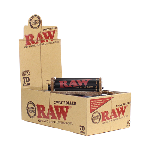 RAW Black Hemp Plastic 2-Way Roller Adjustable Rolling Machine 70mm | 12 Units