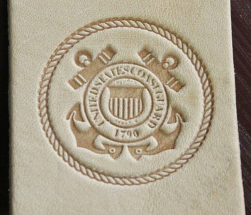 ACRYLIC Leather Embossing Stamp - COAST GUARD - for Veg Tanned Leather