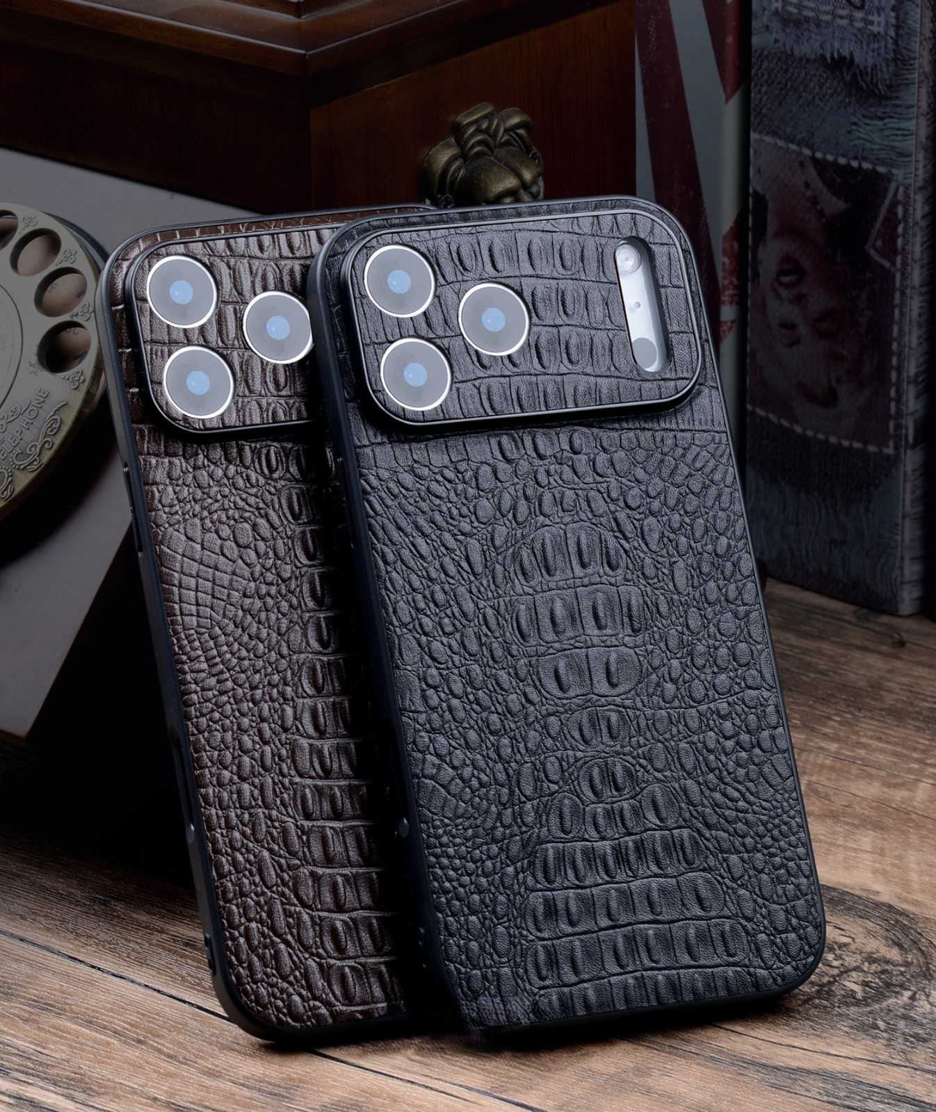 Genuine Leather Ultra Slim Shockproof Case Back Cover f iPhone 17 Pro/17 Pro Max
