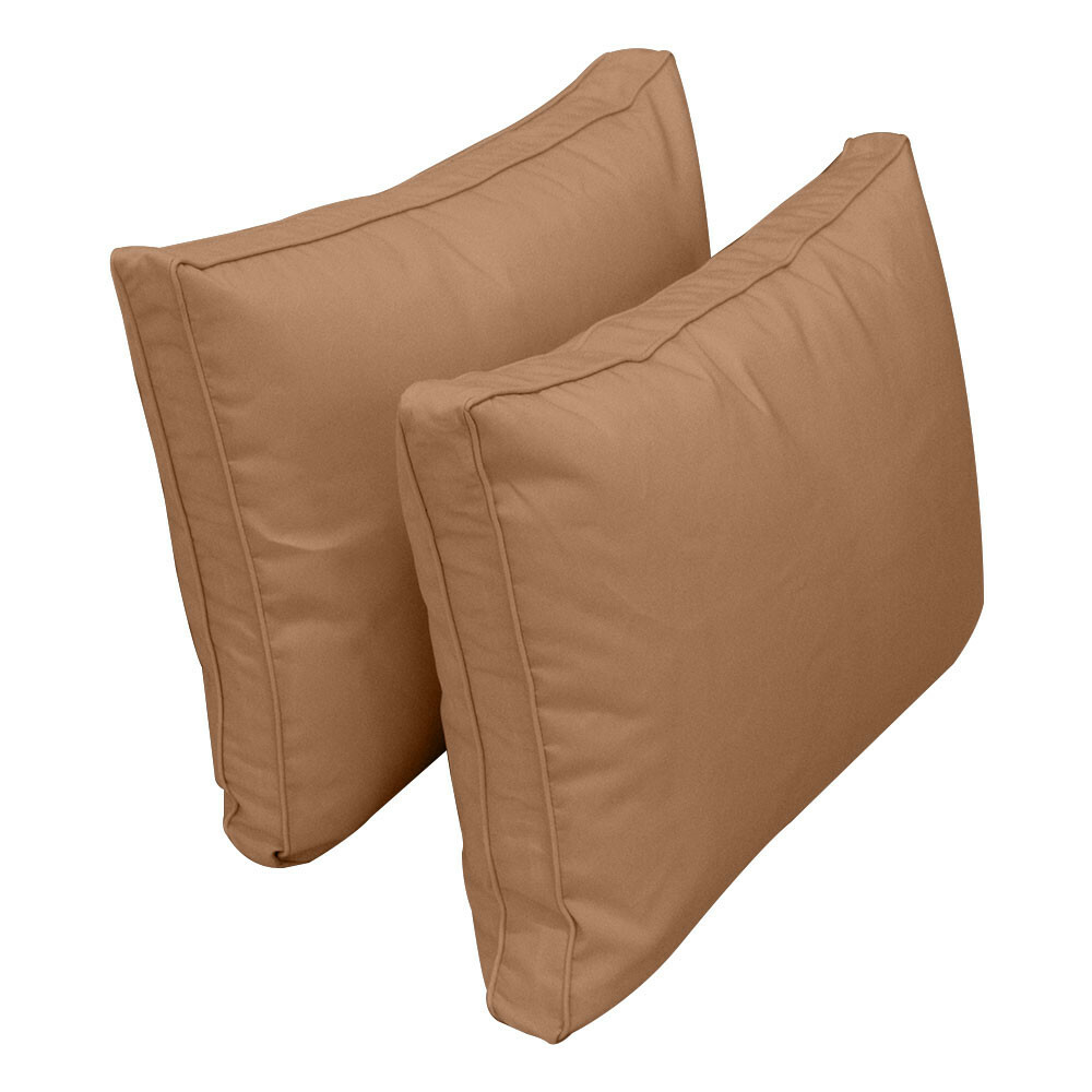 |SLIPCOVER ONLY|S1 Outdoor Bolster Backrest Pillow Covers Same Piped Queen AD104
