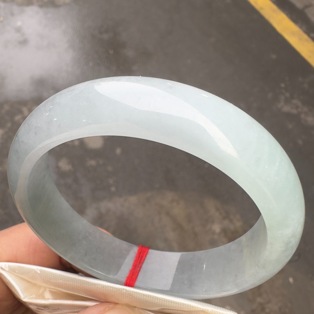 Real Natural AA Burmese high Ice White Jade jadeite Bracelets bangle 58MM