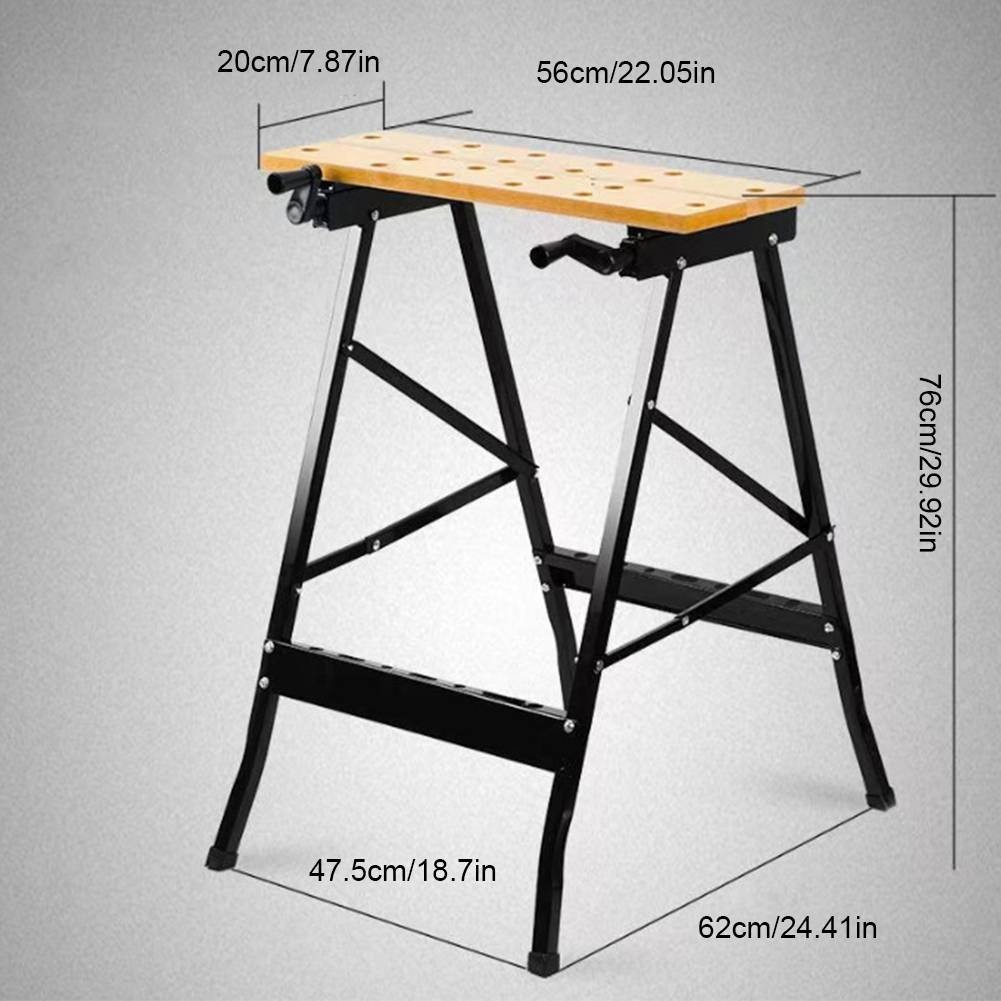 Foldable Wooden Workbench Bench Work Portable Clamping Folding Worktop Table DIY