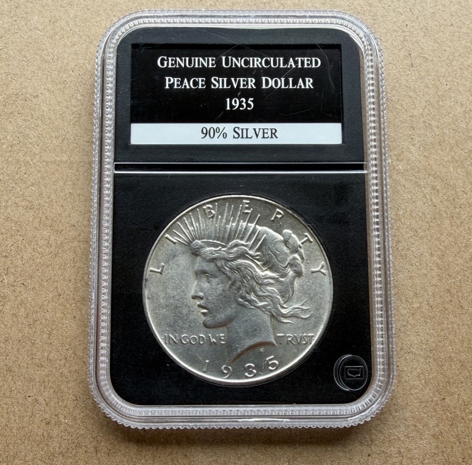 1935 Peace Silver Dollar Genuine Uncirculated – Final Year of Series 90% Silver