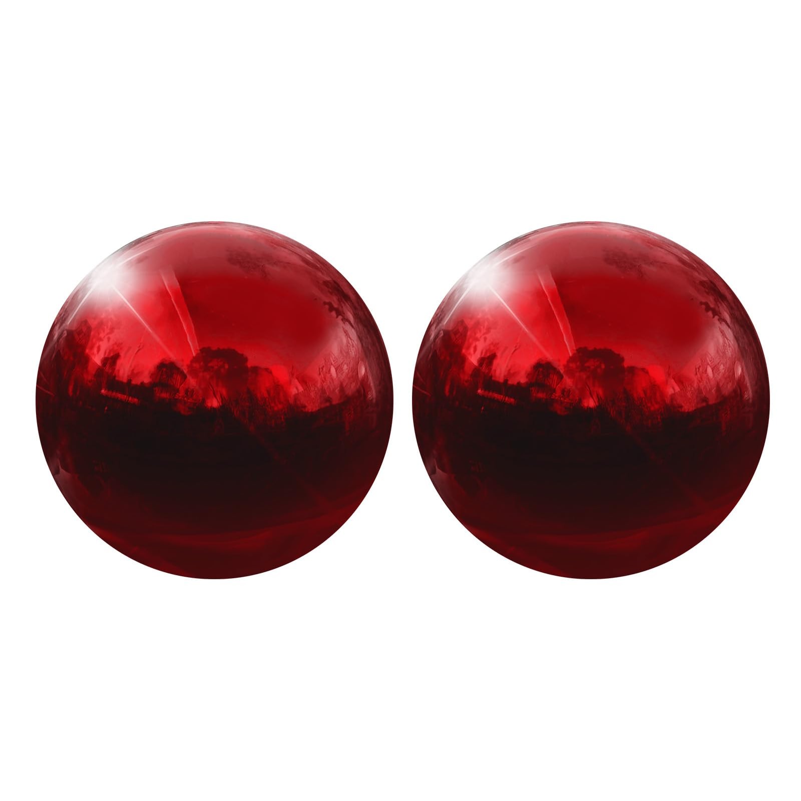 uxcell 2 Pcs Gazing Globe Decor Ball 3.5 Inch 90mm Inch, Ruby Red