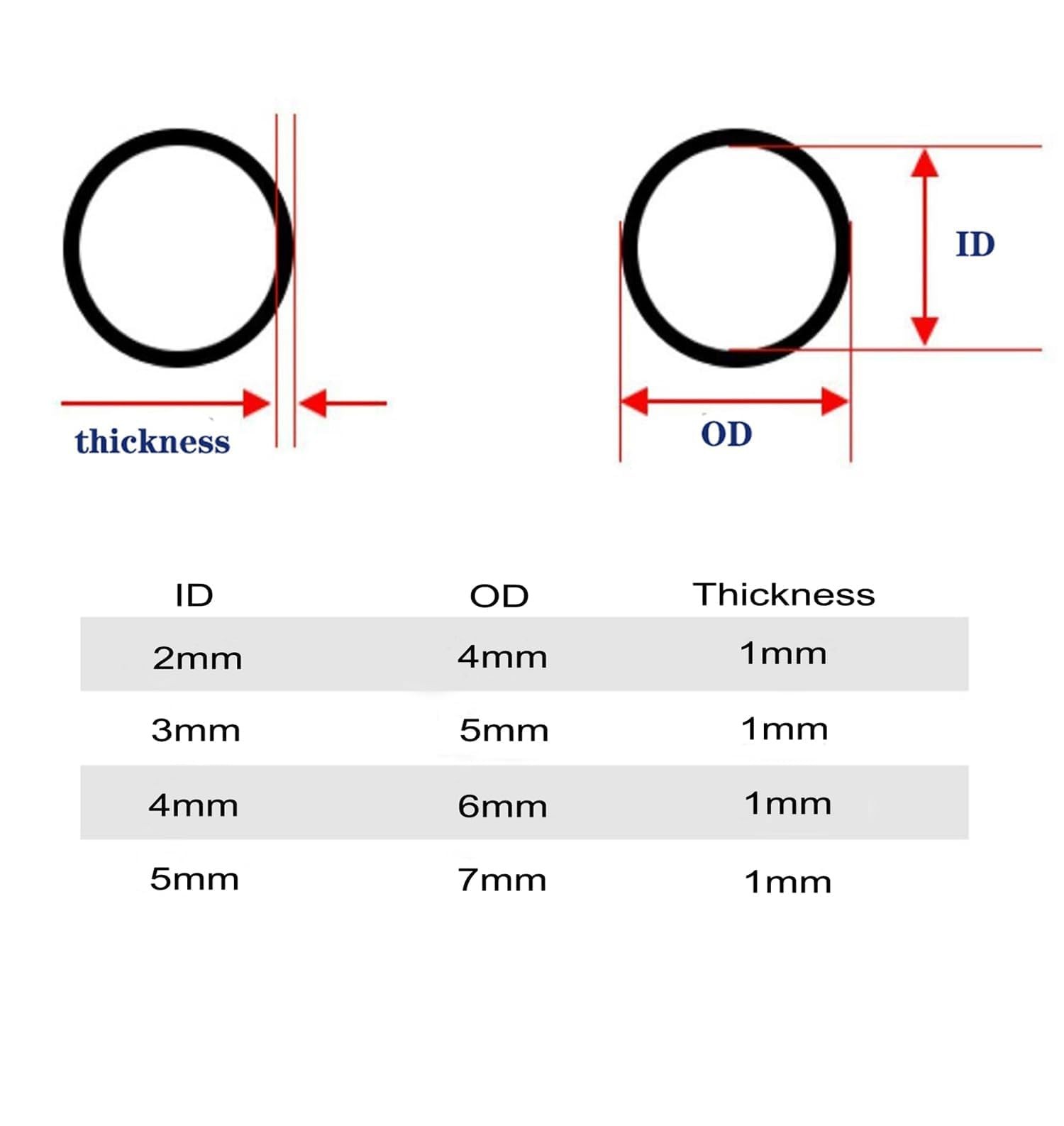 Clear Tubing Assortment, 2mm 3mm 4mm 5mm id: 2mm, 3mm, 4mm, (12m),