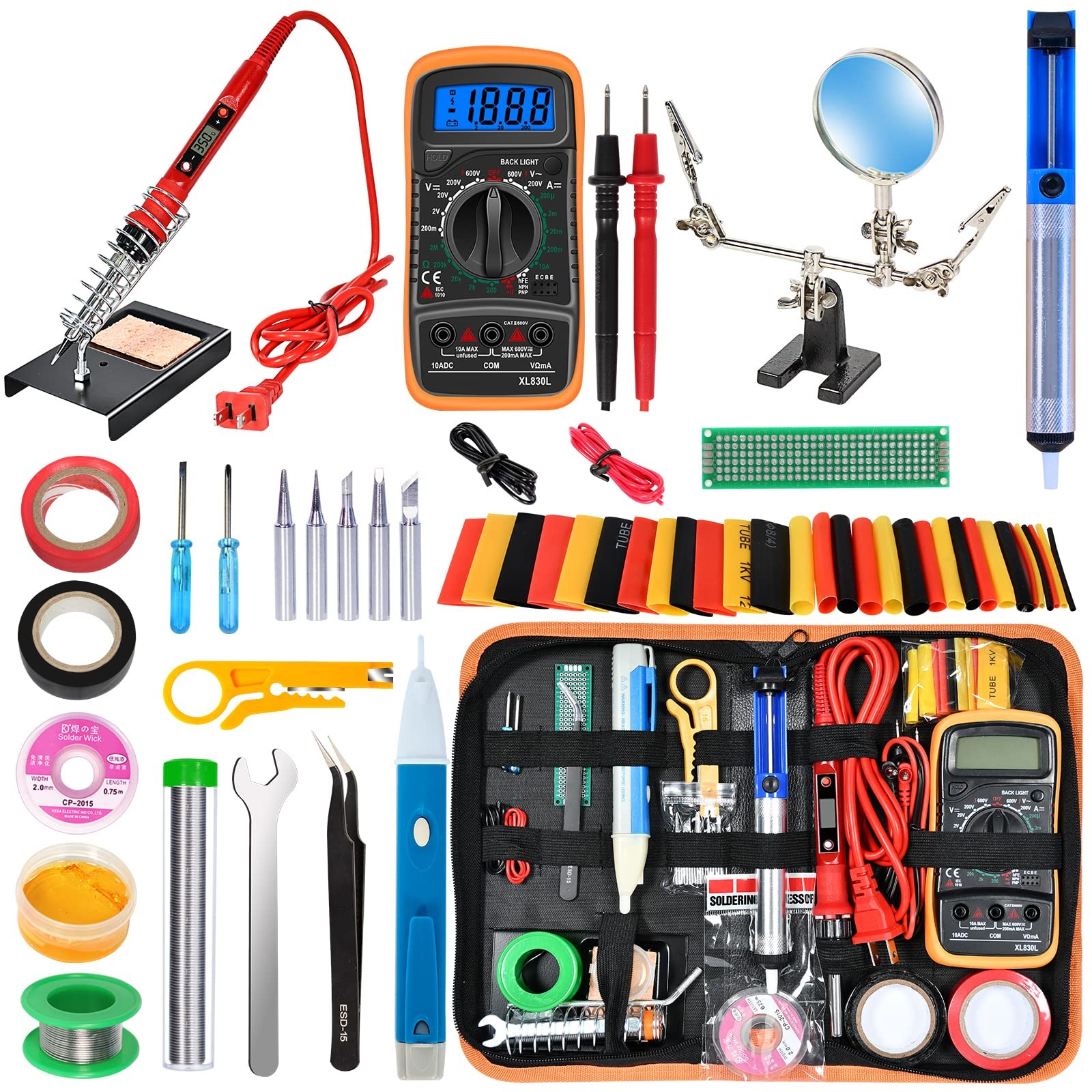 Soldering Iron Kit 80W LCD Digital Gun 392℉-842℉ Temp Control | Fast Heating