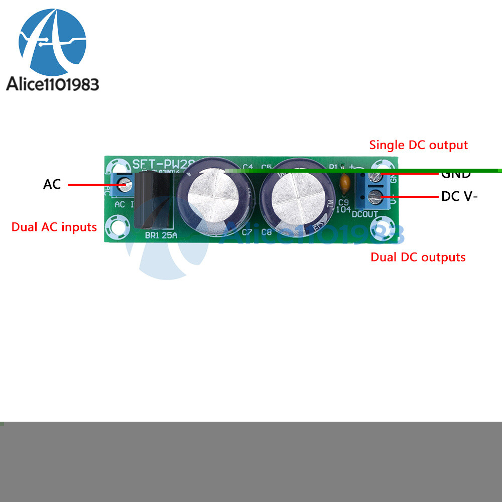 Dual Power Filter Power Amplifier Board Rectifier 25A Flat Bridge Unregulated