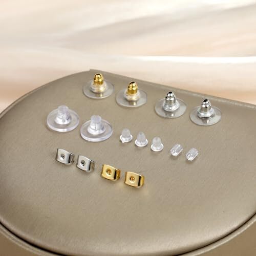 500PCS Earring Backs for Studs, Clear Plastic Hypoallergenic Metal 7 Styles