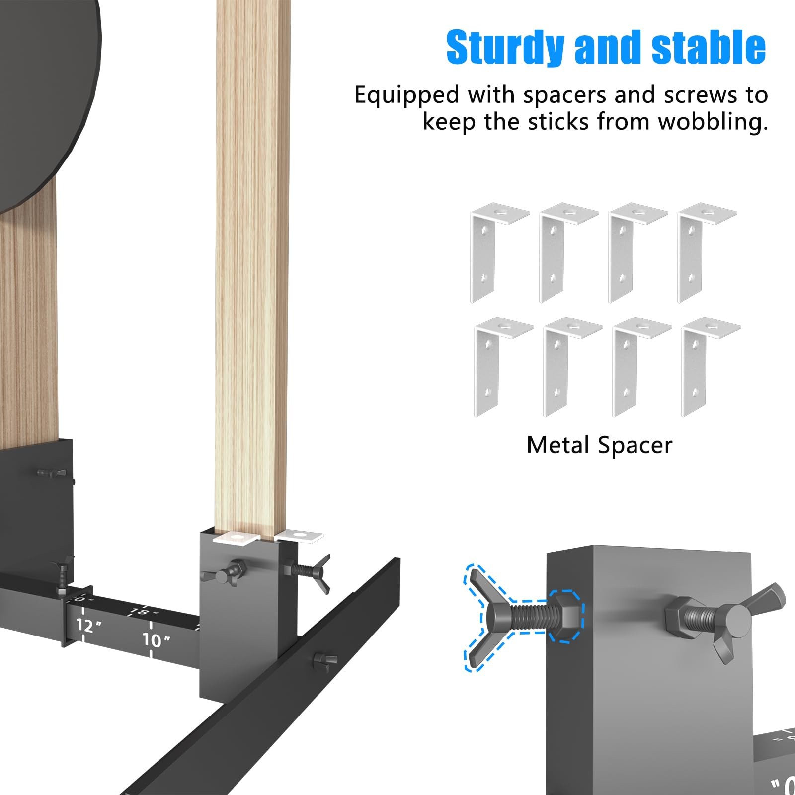 2-in-1 Shooting Target Stand Base Adjustable Width from 8" to 24" for USPSA/I...