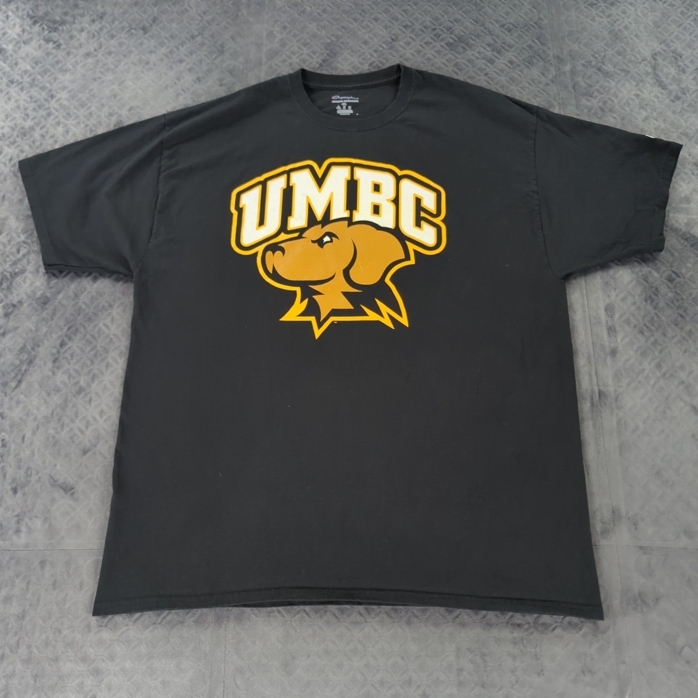 UMBC Retrievers Shirt Champion Black Big Logo Short Sleeve Men 2XL