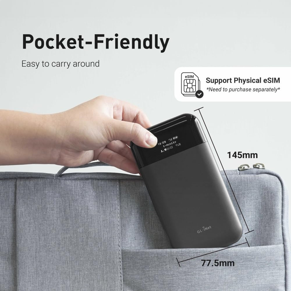 GL-E750V2 (MUDI) 4G LTE Portable Wi-Fi Hotspot for Travel | Mobile Hotspot Devic