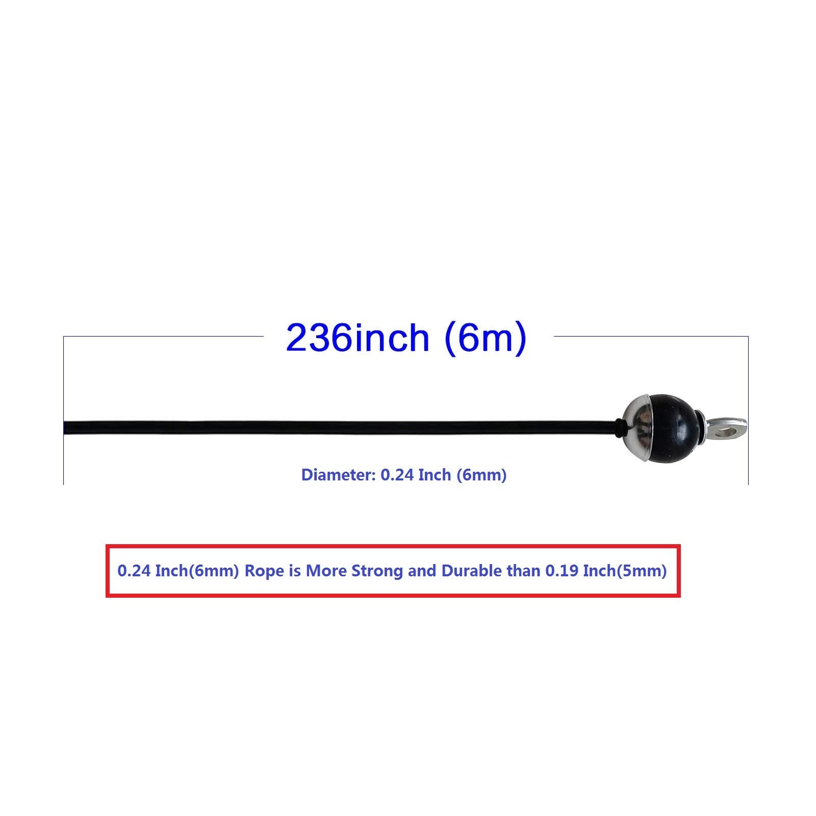 Home Gym Fitness LAT Pulldown Cable Replacement 236 Inch Adjustable