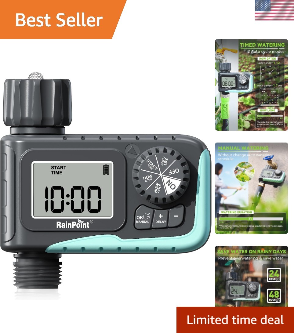 Programmable Sprinkler Timer with Rain Delay - Efficient Digital Irrigation