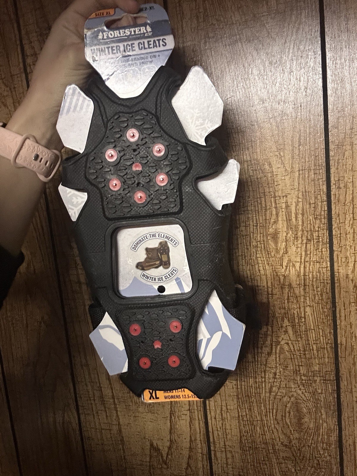 Forester Adjustable Reusable Winter Ice Cleats Black XL