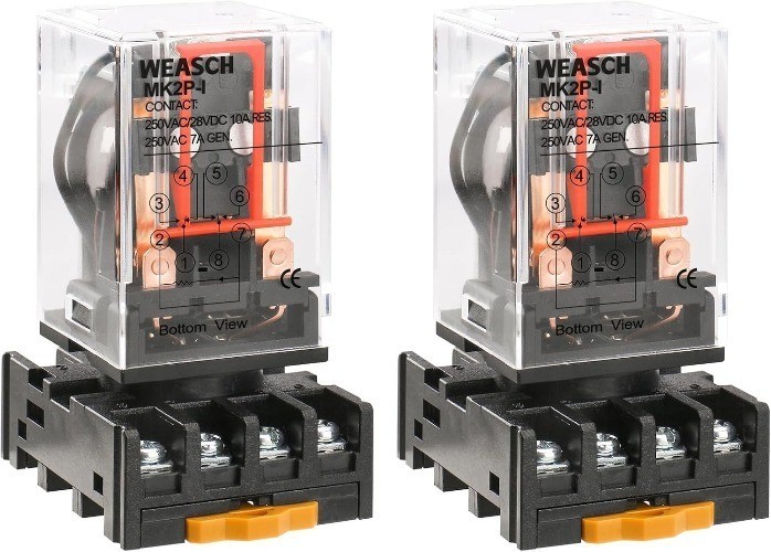 2 Pack MK2P General Purpose Electromagnetic Power Relay AC 110V Coil 8 Pin DPDT