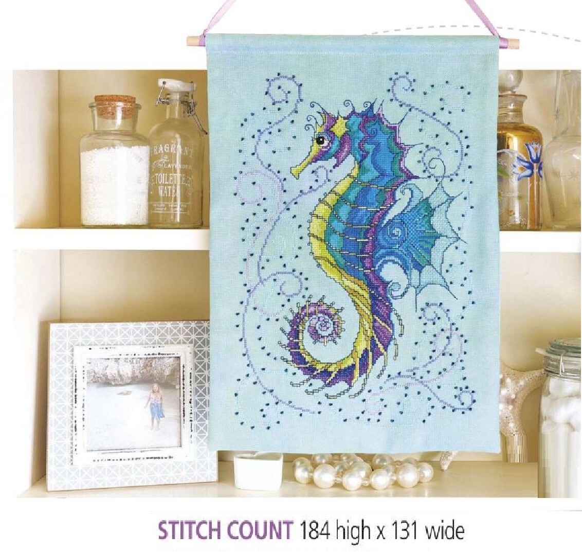 SEAHORSE HANGING   CROSS STITCH  PATTERN ONLY    EQ - RAU