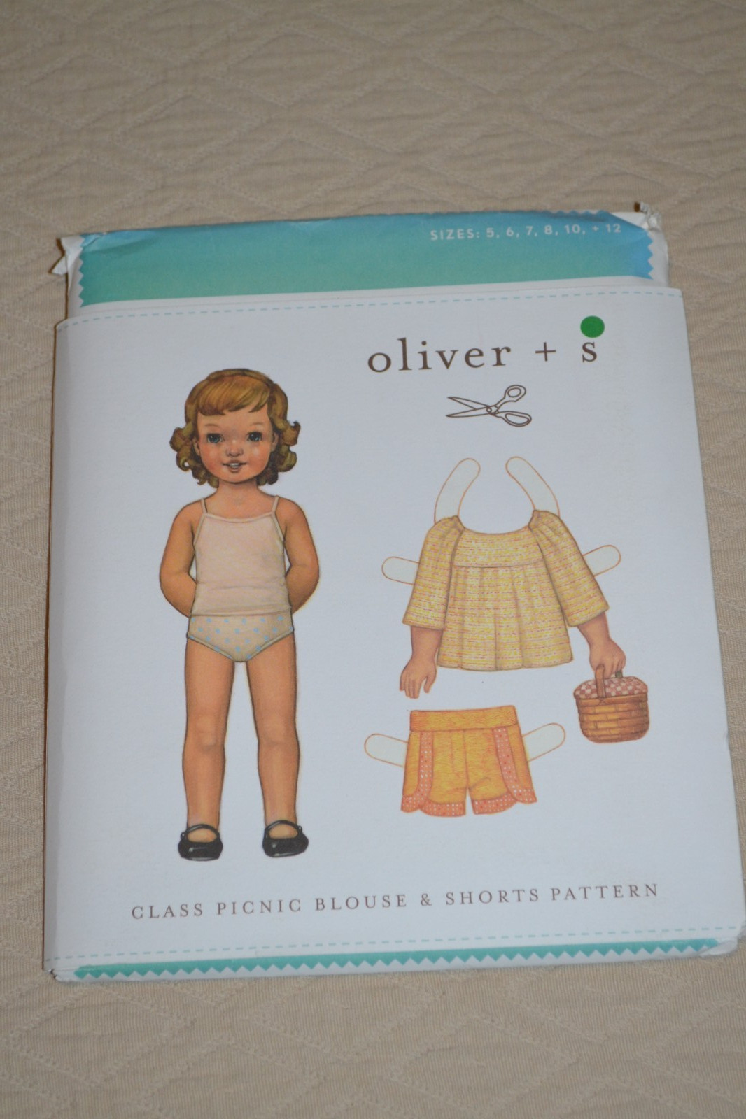 Oliver + S sewing pattern, girls class picnic blouse & shorts, child size 5-12