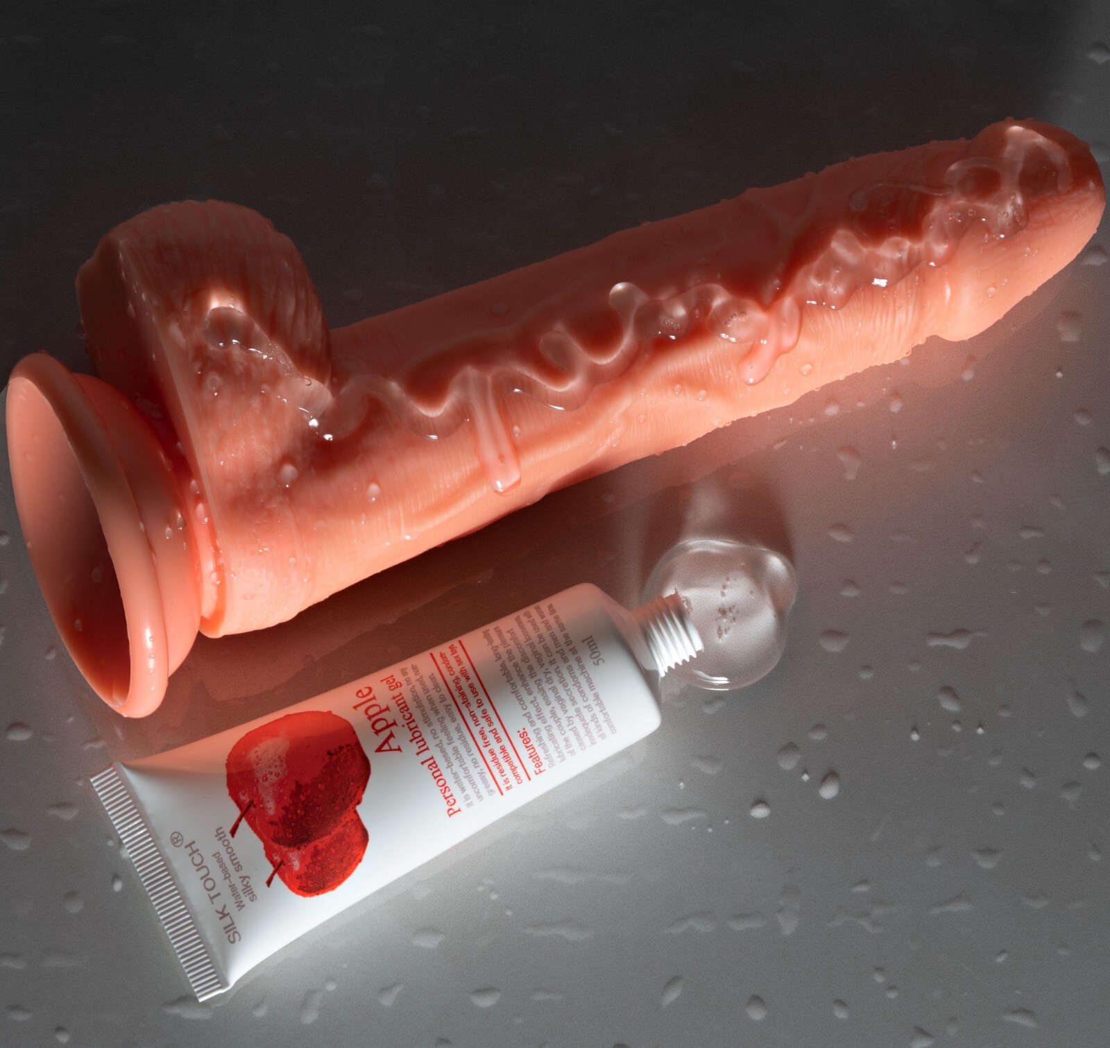 Realistic Massage Suction Cup Flesh Soft Dildo8” with Free Lube