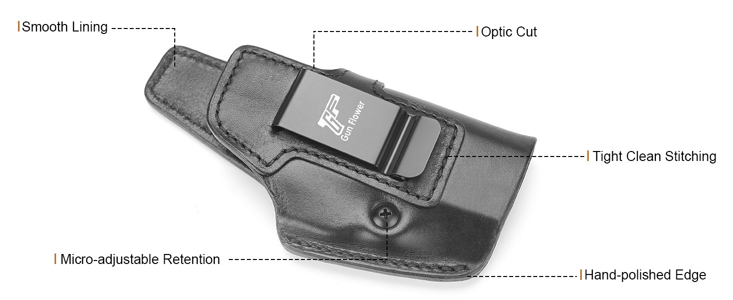 IWB Leather Holster for Springfield Hellcat Pro/Comp,Hellcat RDP-Optic Cut,RH