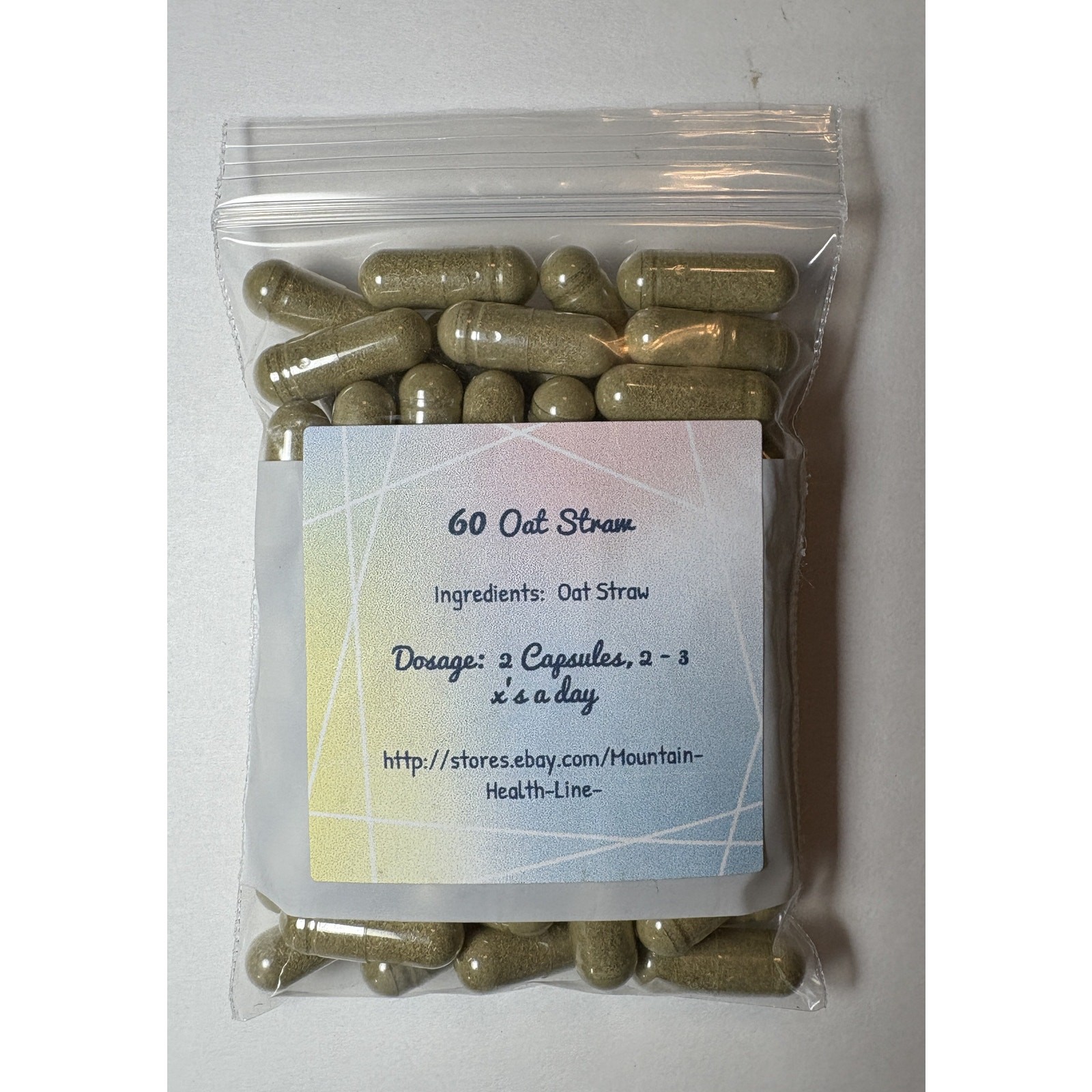 Oatstraw Powder Capsules – 500mg Botanical Ingredient – 60 Count – Unbranded