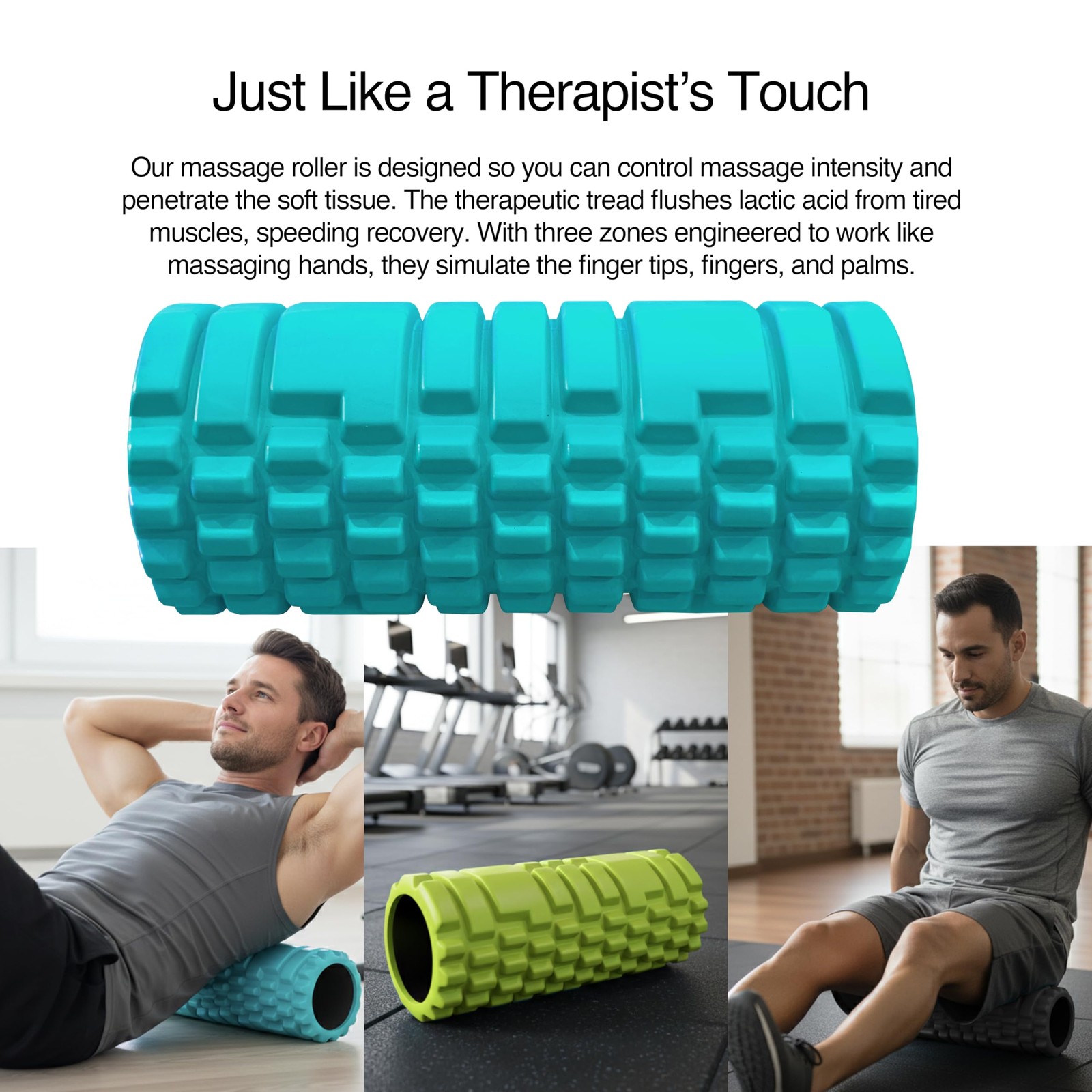 321 STRONG 5 in 1 Foam Roller Set Includes Hollow Core Massage Roller with End C