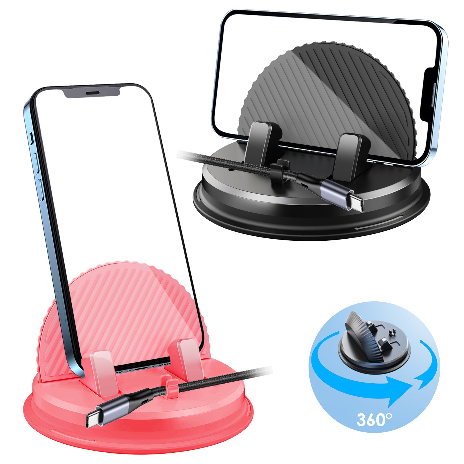 360° Car Dashboard Phone Mount Tablet GPS Holder Anti Slip Silicone Reusable