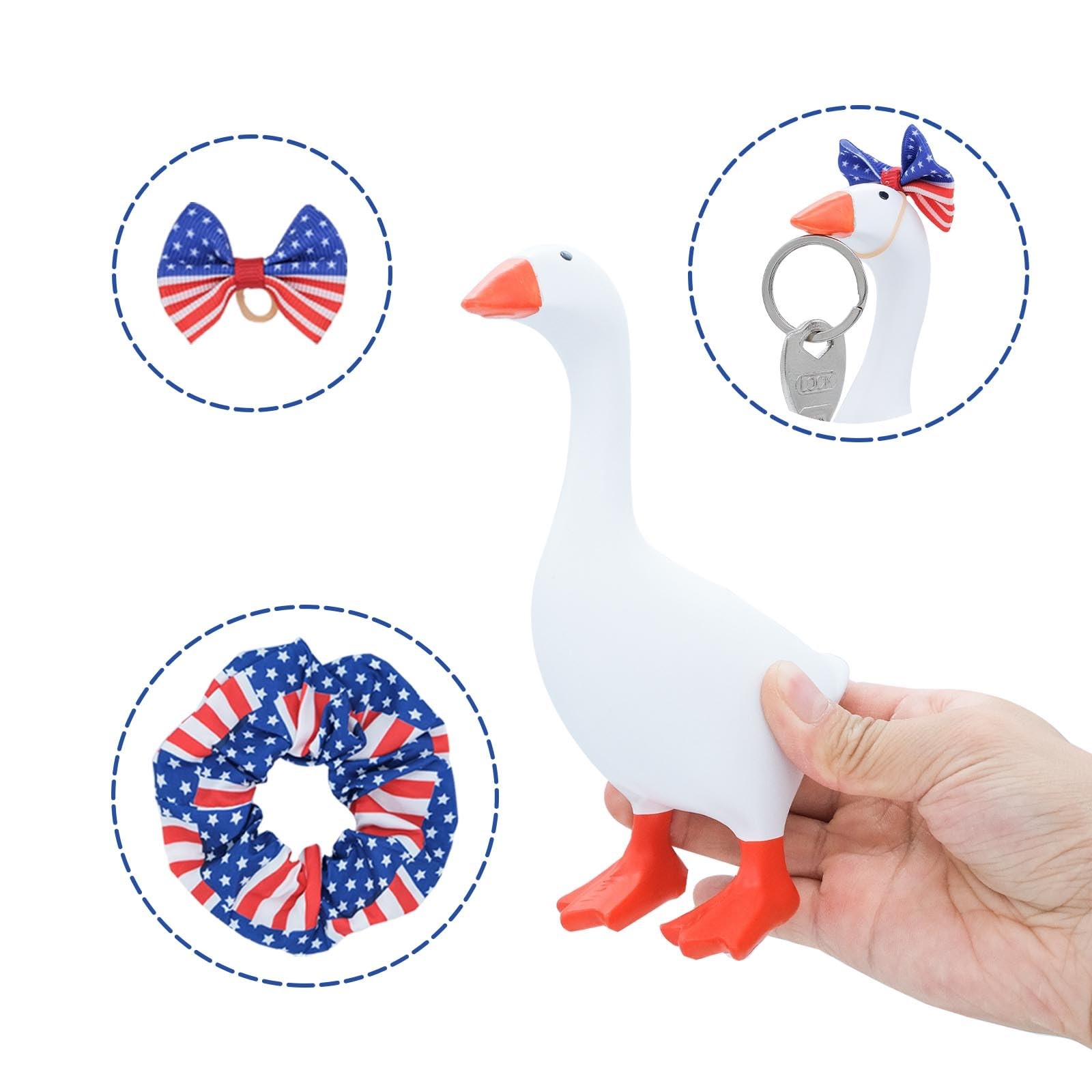 Wenoanew Mini Desk Goose with Outfits 7'' Porch Magnetic White