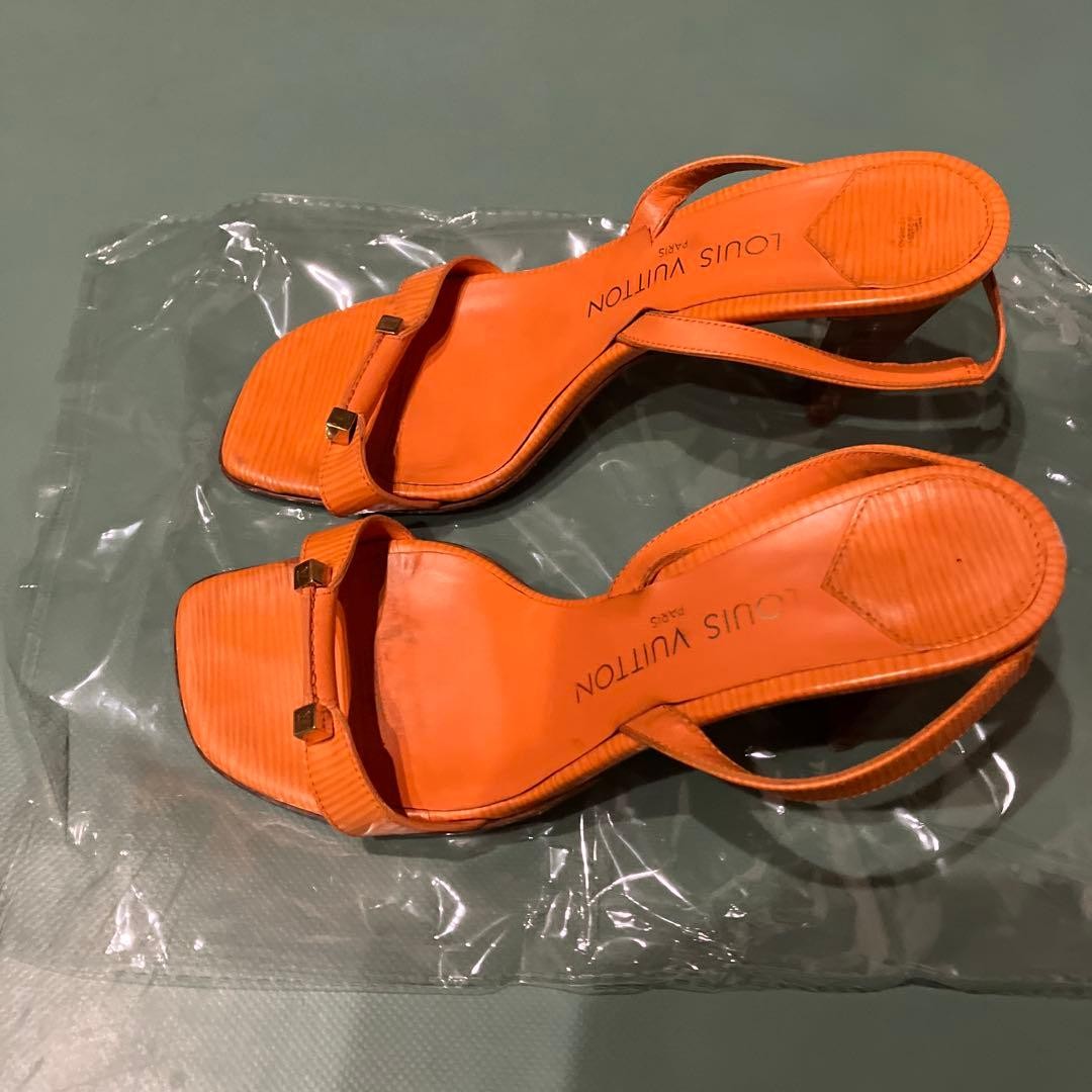 Louis Vuitton Orange Mules Sandals Size 35.5 US About 4.5 For Women